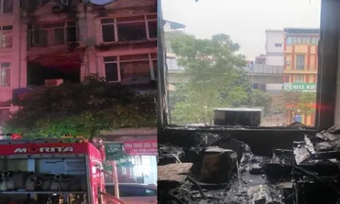 Cứu 2 người mắc kẹt trong ngôi nhà ống bị cháy trong đêm ở Hà Nội