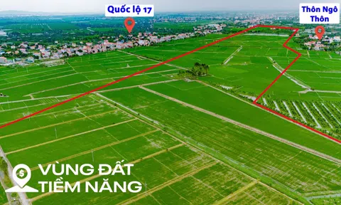 Toàn cảnh khu vực được quy hoạch làm sân bay đầu tiên của tỉnh Bắc Ninh, nằm giữa 4 thành phố, cách Hồ Gươm chỉ 40 km